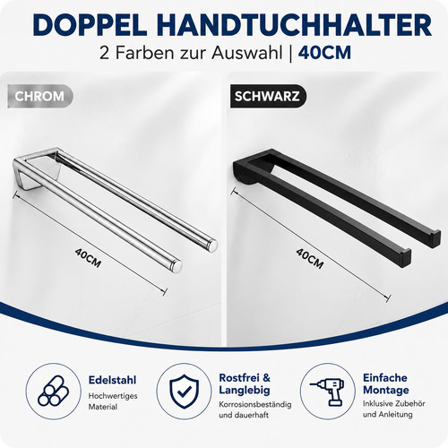 Handtuchhalter 40cm edelstahl - handtuchhalter,
